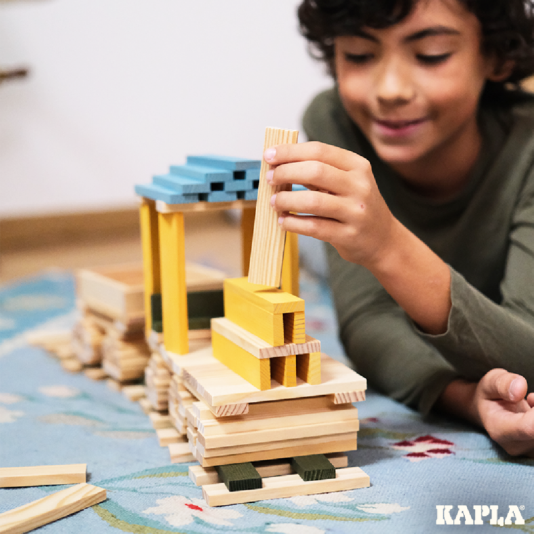 KAPLA 120 Box: light blue, yellow, green
