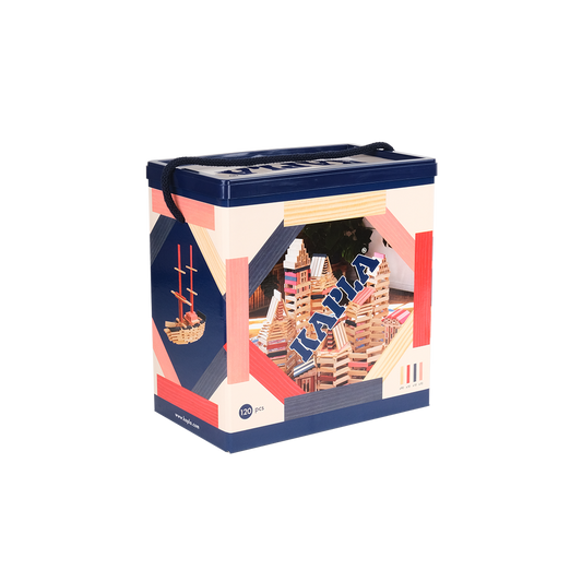 KAPLA 120 Box: red, dark blue, pink