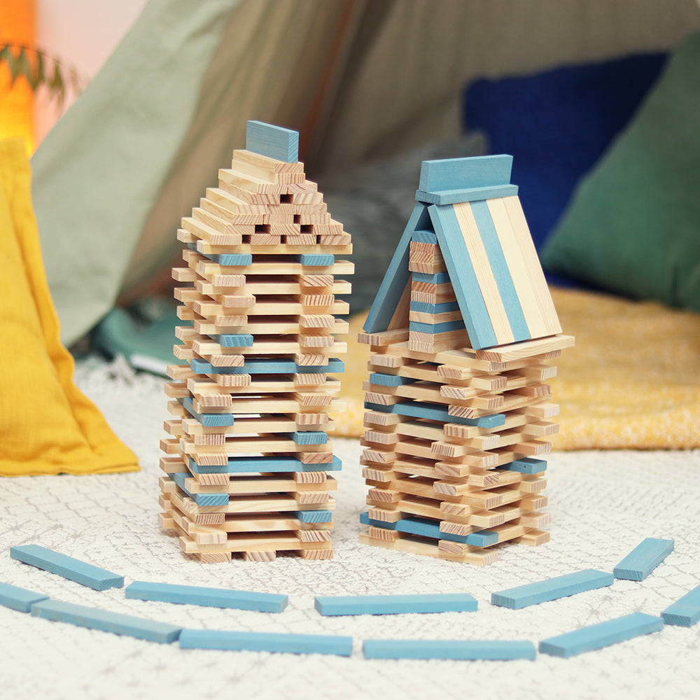 KAPLA 40 Squares: 40 light blue planks
