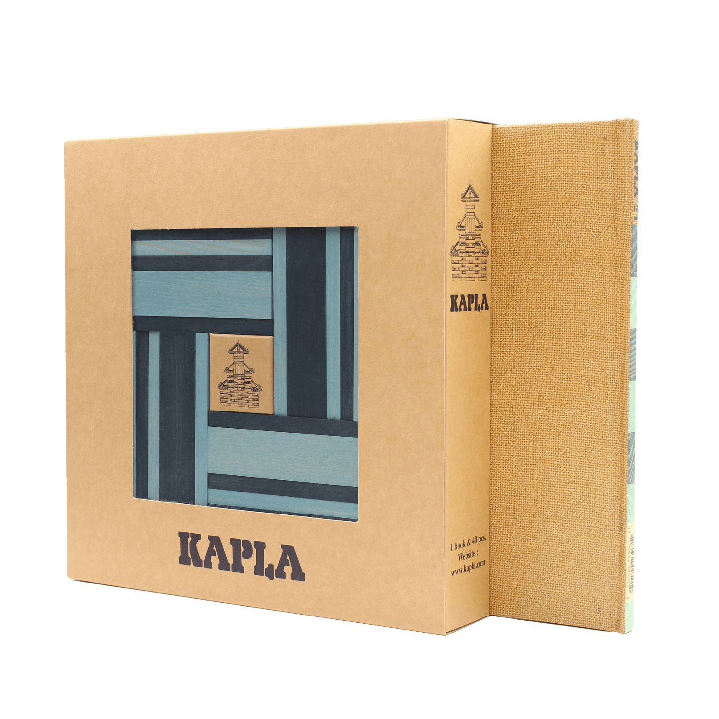 KAPLA Book and Colours Set: dark blue + light blue