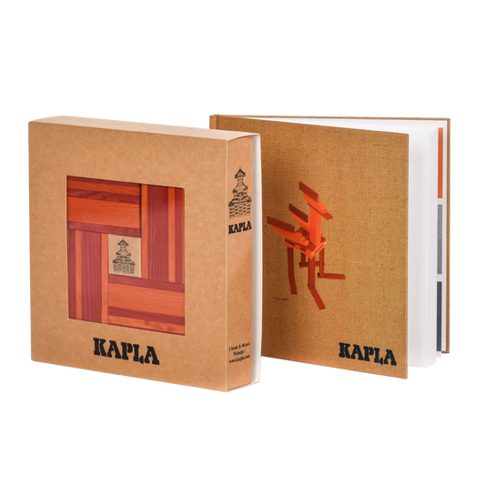 KAPLA Book and Colours Set: red + orange