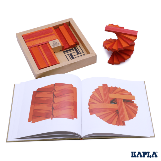KAPLA Book and Colours Set: red + orange