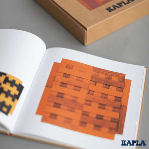 KAPLA Book and Colours Set: red + orange