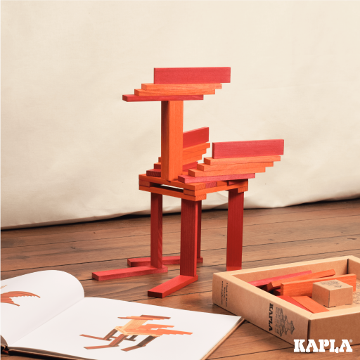 KAPLA Book and Colours Set: red + orange