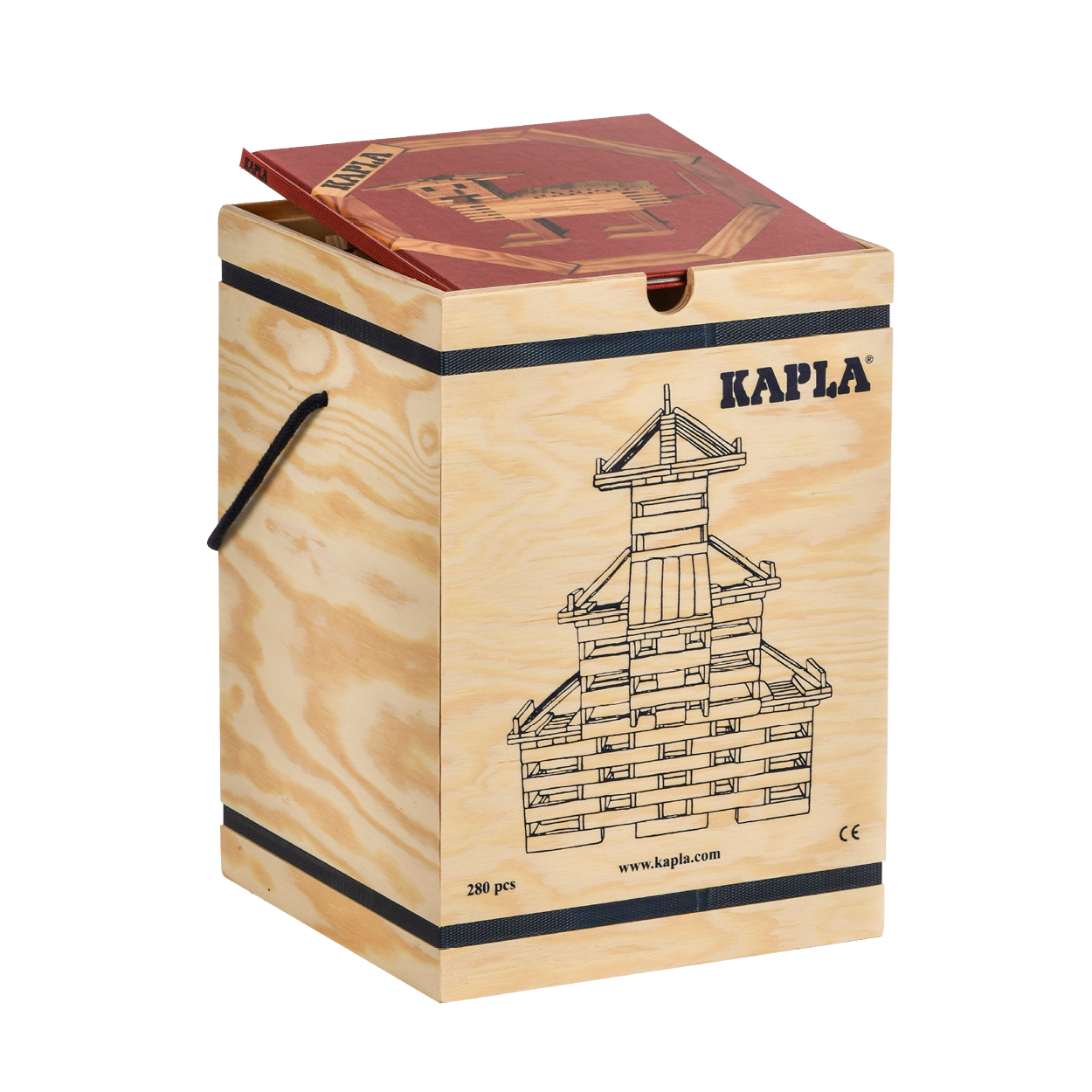 KAPLA 280 Chest: 280 natural planks + art book