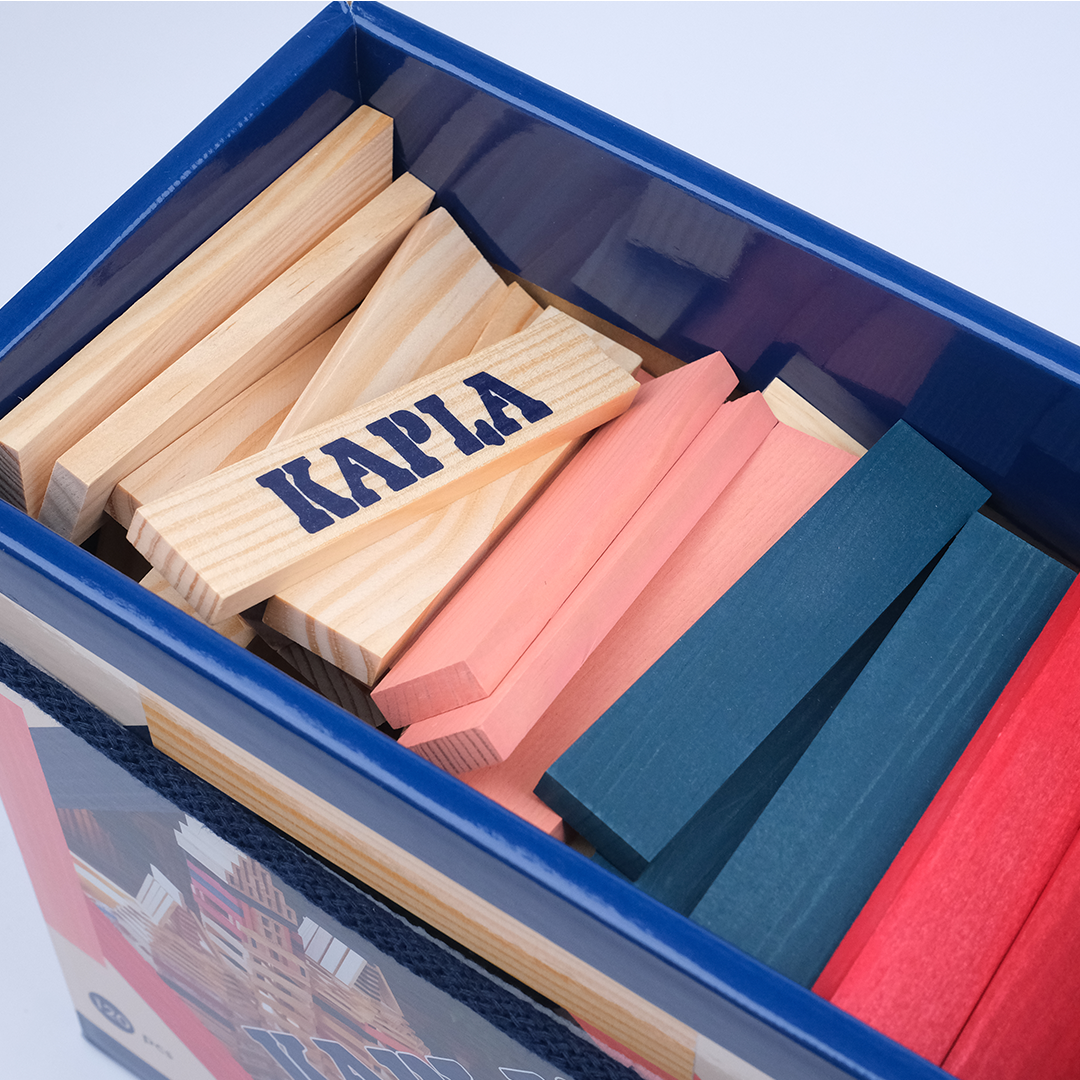 KAPLA 120 Box: red, dark blue, pink