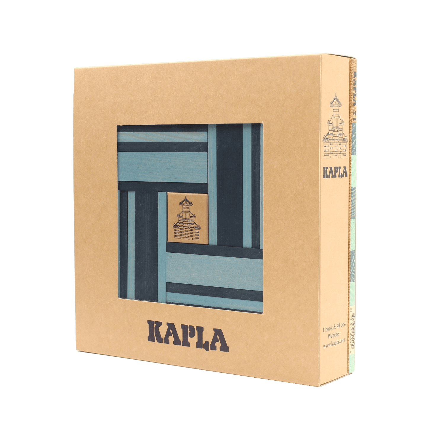 KAPLA Book and Colours Set: dark blue + light blue