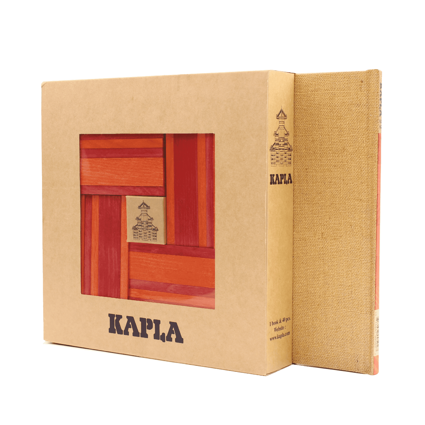 KAPLA Book and Colours Set: red + orange